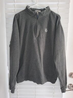 Peter Millar Skull & Clubs 1/4 Zip Pullover Mens Gray Golf Ramsey CC Korea XL